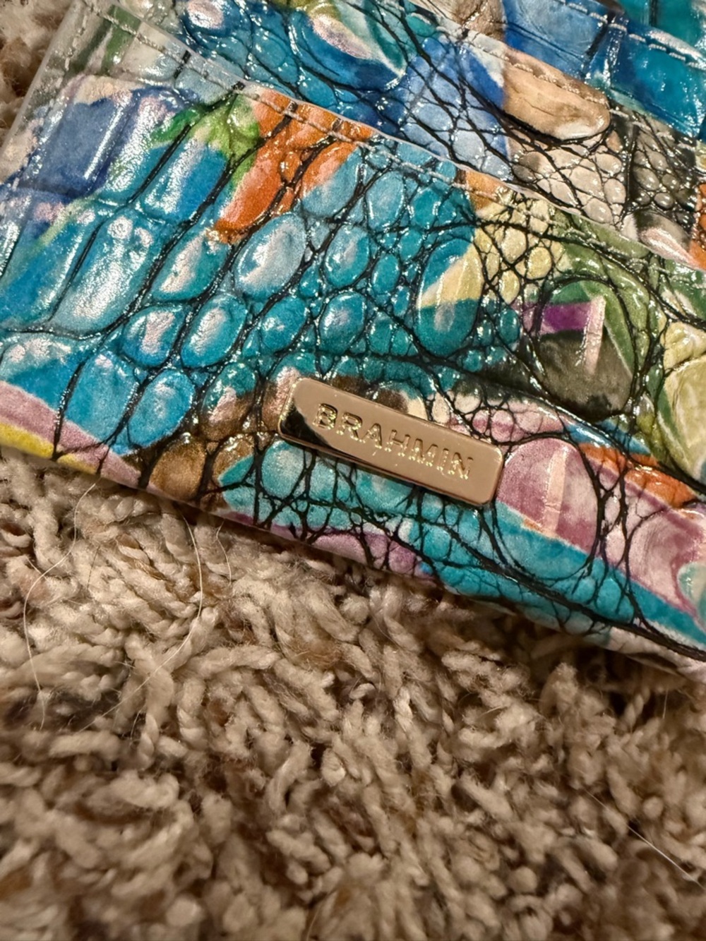 Brahmin Multicolor Croc-Embossed Slim Card Case - Picture 4 of 4